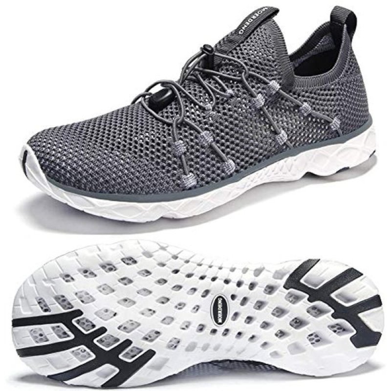 Men's Quick Drying Water Shoes Lightweight Aqua Shoes for Sports Outdoor Beach Pool Exercise Dark Grey