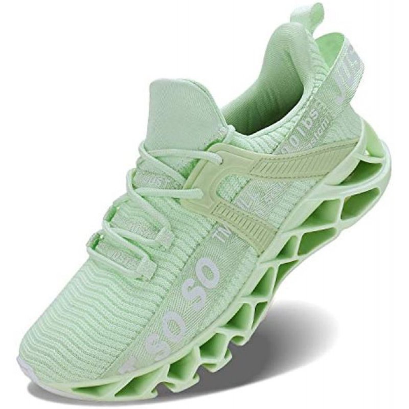 Mens Runing Shoes Walking Non Slip Blade Type Sneakers 1fluorescent Green